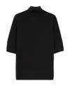 Max Mara Dark Blue Turtleneck Jumper In Black