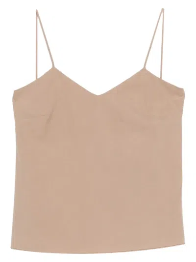 Max Mara Unghia V-neck Top In Neutral
