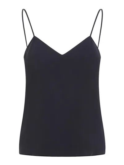 Max Mara Unghia Washed Silk Tank Top In Black