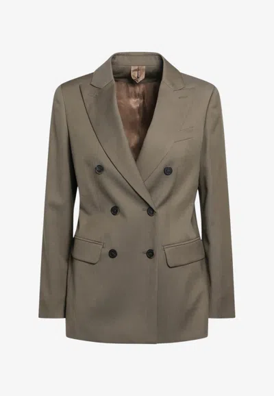 Max Mara Unione Double-breasted Tailored Blazer In Camel