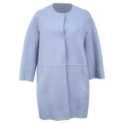 Max Mara 's  Unito Angora Coat In Light Blue Virgin Wool