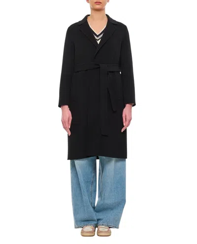Max Mara Unlined Virgin Wool Pauline Coat In Black