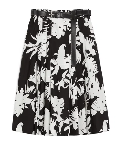 Max Mara Upe Pleated In Printed Popeline In Black
