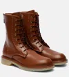 Max Mara Urbancombat Leather Combat Boots
