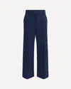 Max Mara Urial Cropped Trousers In Cotton Satin In Blue