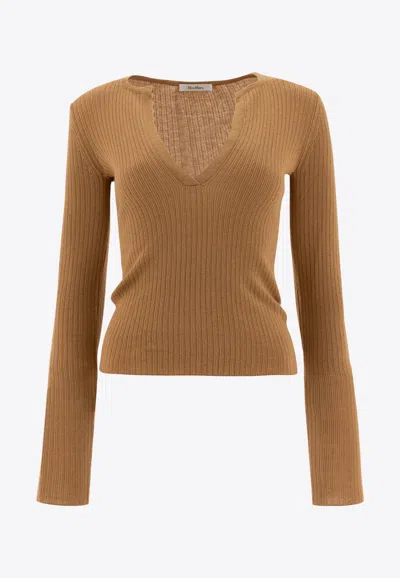 Max Mara Urlo Cashmere And Silk Sweater In Beige