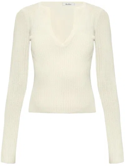 Max Mara Urlo Cashmere And Silk Jumper In White