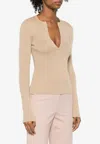 Max Mara Urlo Silk And Cashmere V-neck Sweater In Ecru