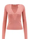 Max Mara Urlo Sweater In Silk And Wool Blend In Pink