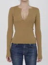Max Mara Urlo Sweater In Silk And Wool Blend In Yellow