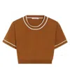 Max Mara Round Neck Short-sleeved Sweater In Brown