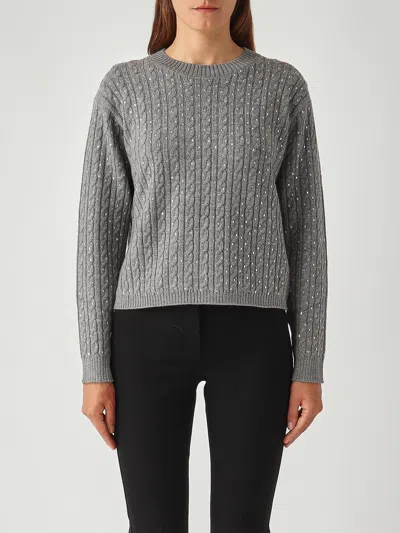Max Mara Studio Aceto Crewneck Jumper In Gray