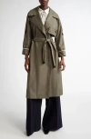 Max Mara Utrench Oversize Water Repellent Twill Trench Coat In Clay