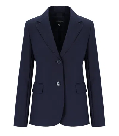 MAX MARA UVA BLUE SINGLE-BREASTED BLAZER