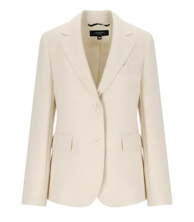 Max Mara Uva Ivory Single-breasted Jacket In White