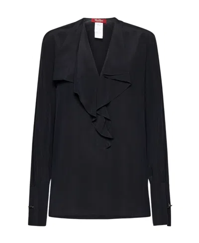 Max Mara V-collar Shirt In Black