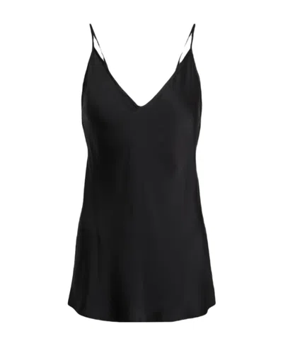 Max Mara Silk Top Relaxed Fit Satin Finish In Gray