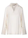 Max Mara V-neck Blouse In Neutral