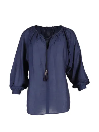 Pre-owned Max Mara V-neck Blouse In Blue