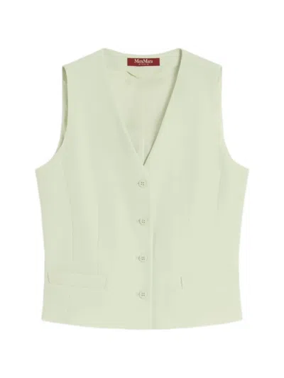 Max Mara V-neck Button Gilet In Gray