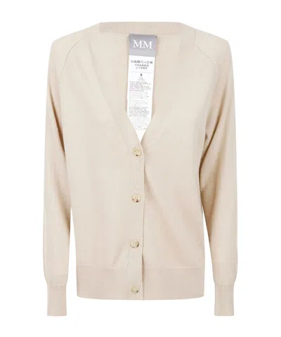 Max Mara V-neck Button-up Cardigan In Neutral