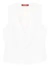 Max Mara V-neck Button Vest In White