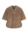 Max Mara V-neck Cape In Brown