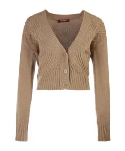 Max Mara V-neck Cardigan In Brown