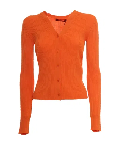 Max Mara V-neck Cardigan In Orange