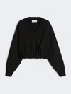 Max Mara V-neck Crop Sweatshirt In Black