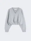 Max Mara V-neck Crop Sweatshirt In Gray