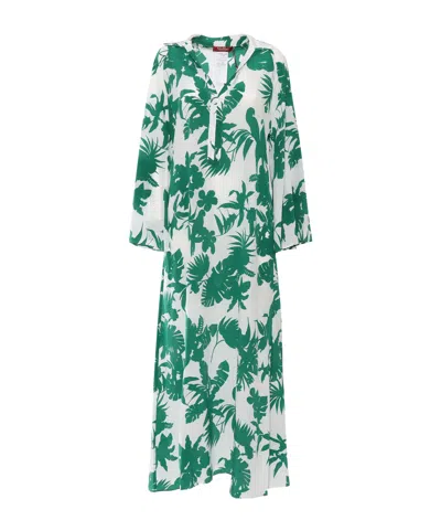 Max Mara V-neck Dress In Green