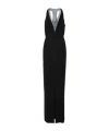 Max Mara Sophisticated Evening Dress With Deep V-neckline And Embellished Back In Black