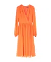 Max Mara V-neck Dress In Orange