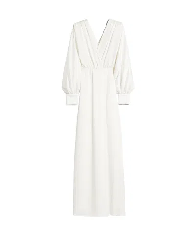 Max Mara V-neck Dress In White