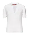 Max Mara V-neck Knitted Polo Shirt In White