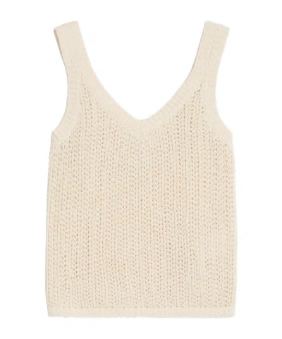 Max Mara V-neck Knitted Vest In Nude