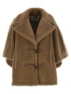 Max Mara V-neck Long-sleeved Coat In Brown