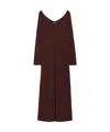 Max Mara V-neck Long-sleeved Dress In Brown