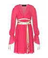 Max Mara V-neck Long-sleeved Dress In Pink