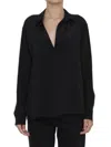Max Mara Infante Wool Knit Polo Sweater In Nero