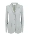 Max Mara V-neck Long-sleeved Suit Jacket In Gray