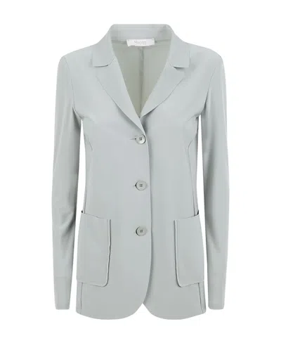 Max Mara V-neck Long-sleeved Suit Jacket In Gray