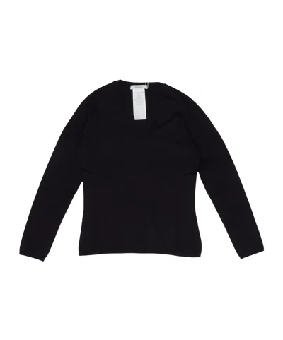 Max Mara V-neck Long-sleeved Sweater In Black
