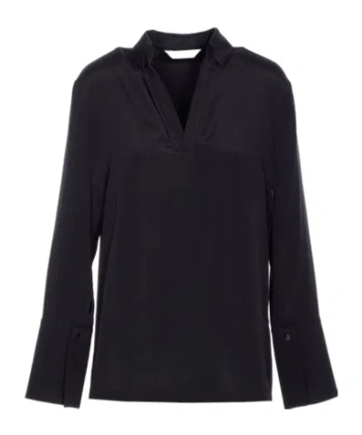 Max Mara V-neck Long-sleeved Top In Black