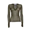 Max Mara Saggina Semi-sheer Silk Top In Green