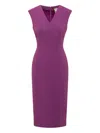 Max Mara V-neck Midi Dress In 紫色