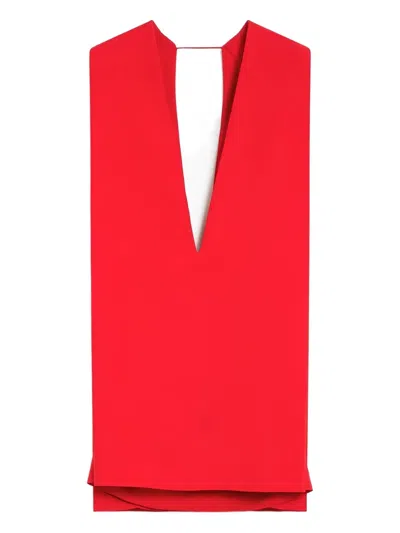 Max Mara V-neck Mini Dress In Red