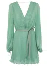 Max Mara Women's Visit - Pleated Chiffon Minidress In Green