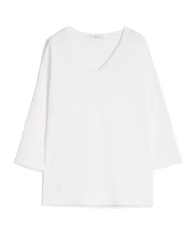 Max Mara V-neck Pullover In White